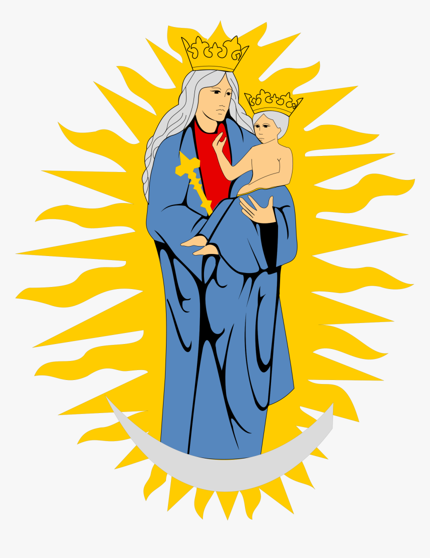 File - Coa Mary - Svg - Extra Virgin Mary Oval Ornament - Herb Glogowa, HD Png Download