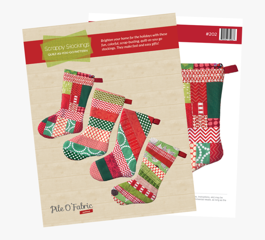 Christmas Stocking , Png Download - Scrappy Quilt Stocking, Transparent Png
