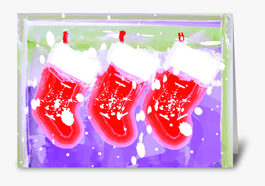 Christmas Stockings Of Joy Greeting Card - Greeting Card, HD Png Download