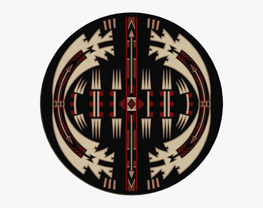 Native Arrow Black Rustic Lodge Rug Round - Circle, HD Png Download