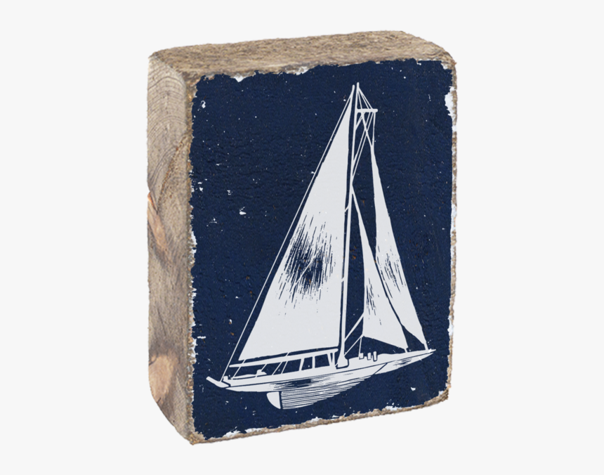 Nautical Sailboat Rustic Block By Rustic Marlin Home - Rustic Marlin, HD Png Download
