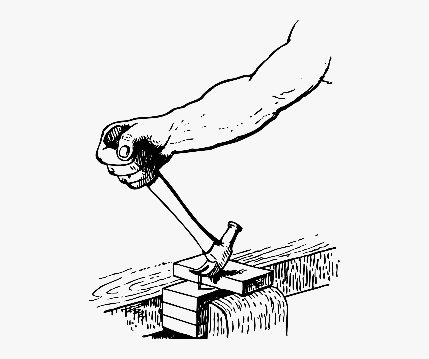 Hammer, Nail, Wood, Automatic, Strong, Arm, Johnny - خلع مسمار من الخشب, HD Png Download