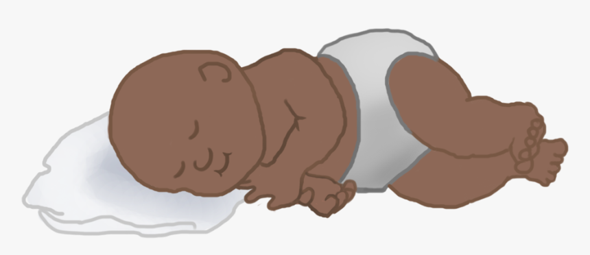 Sleeping Baby Clipart On Pillow No Hair - Illustration, HD Png Download