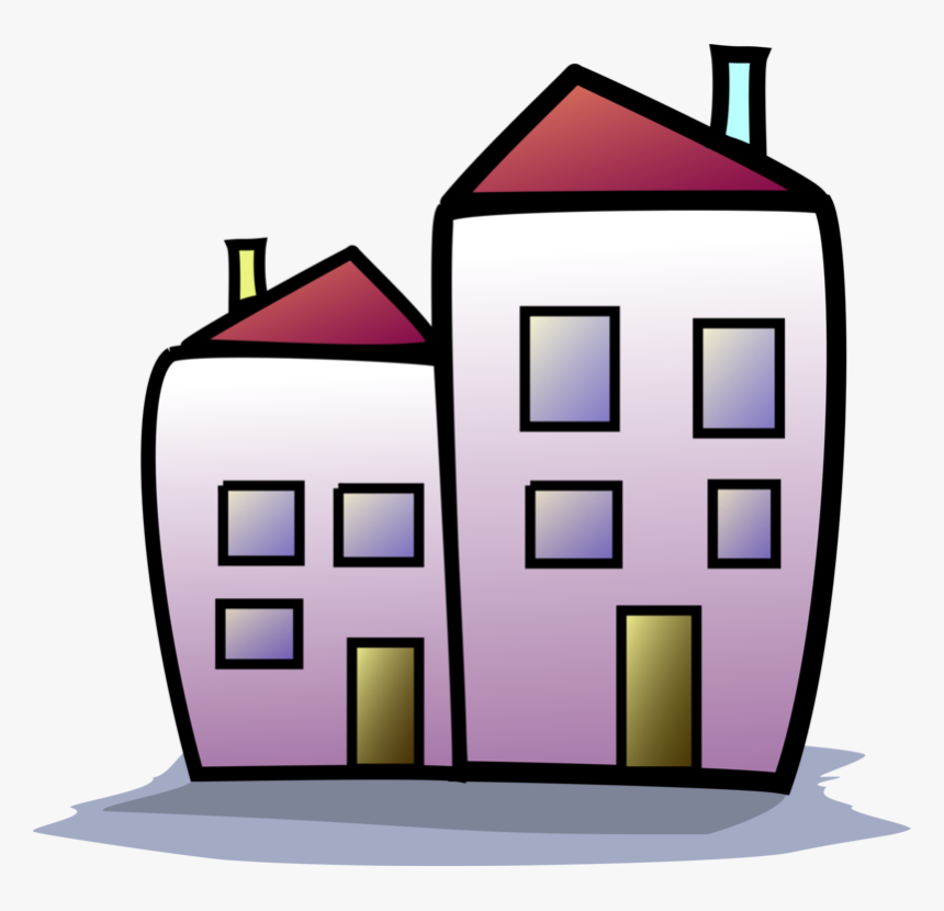Purple,house,apartment - Apartment Clipart, HD Png Download