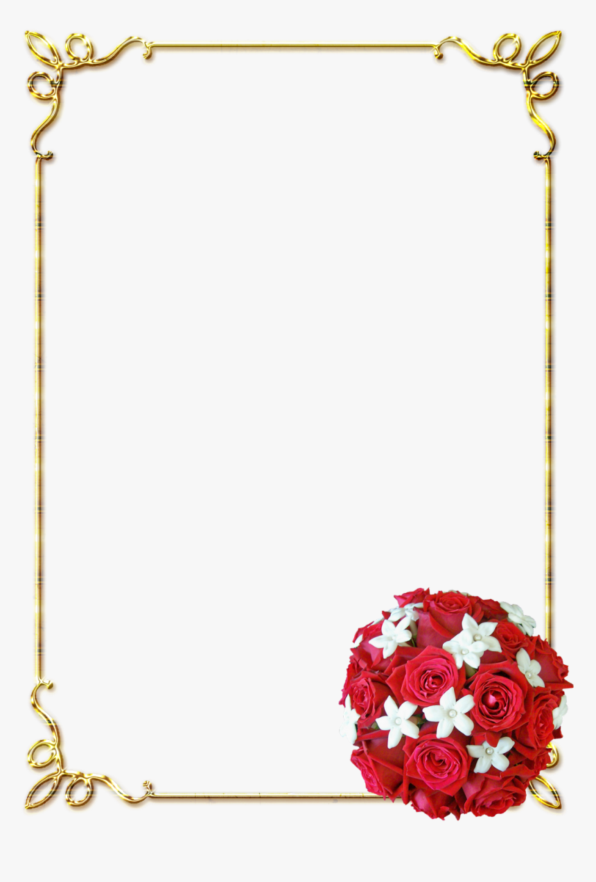 #frames #golden #frame #gold #sparkle #magic #magiclove - Page Flower Border Designs, HD Png Download