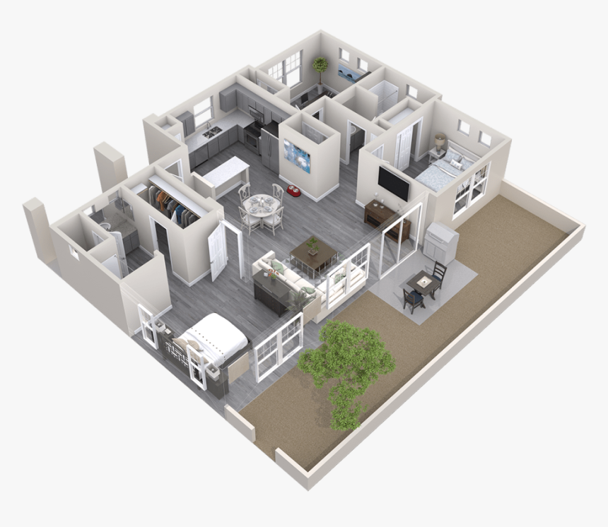 3d Floor Plan At Avilla Lehi Crossing In Mesa, Arizona - Floor Plan, HD Png Download