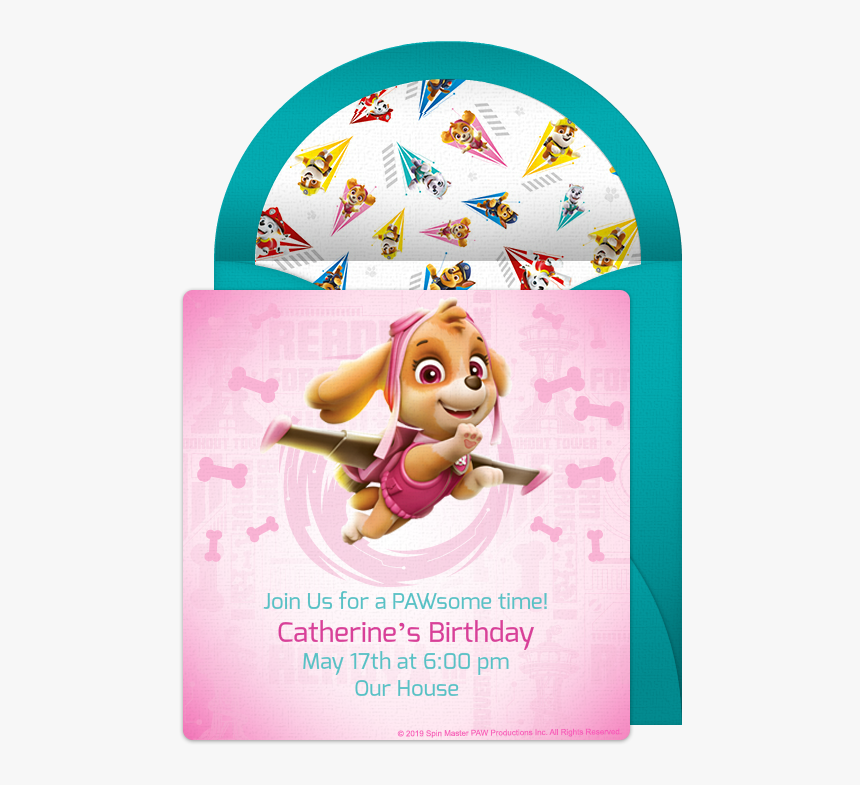 Skye Paw Patrol Temporary Tattoo, HD Png Download