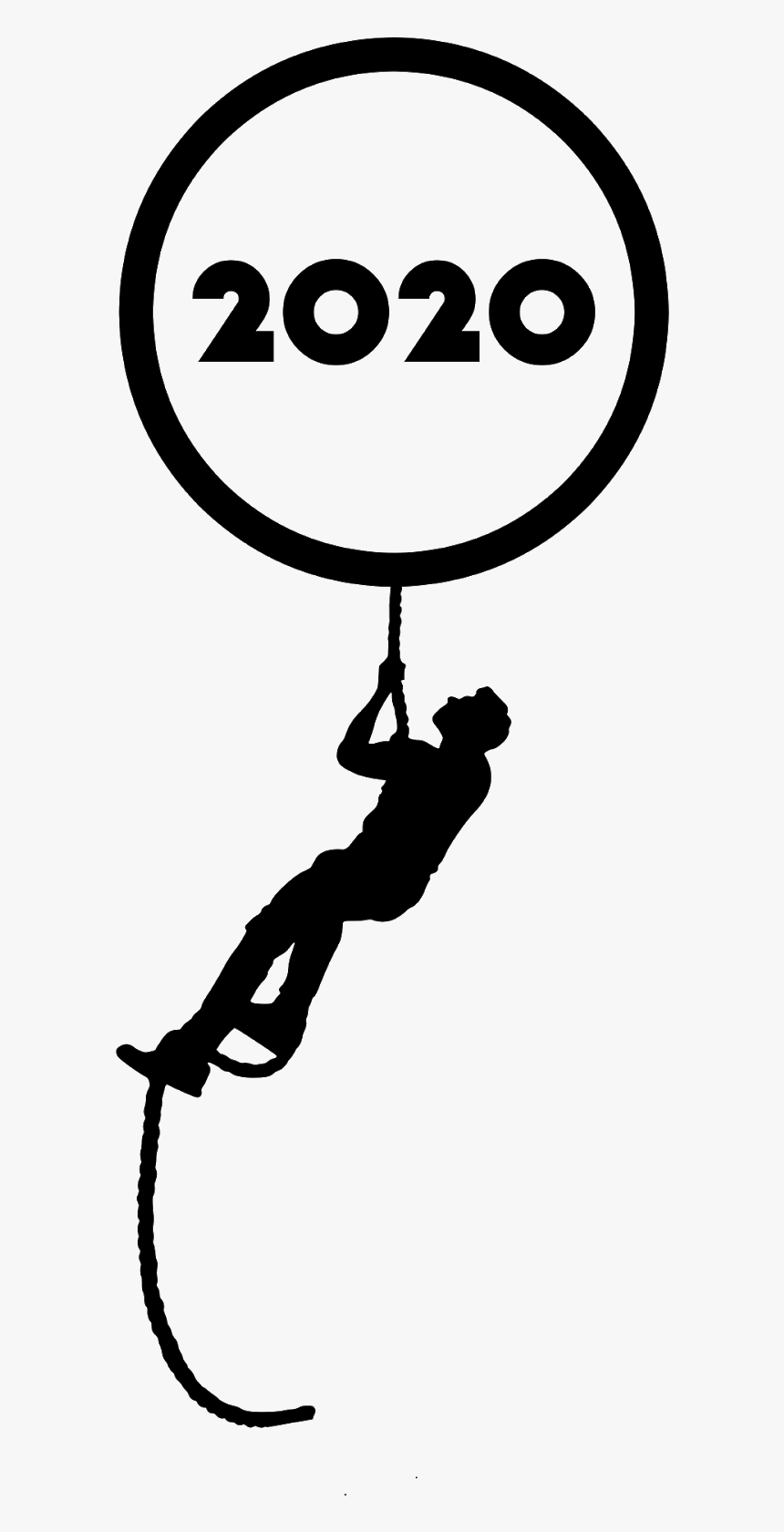 Newyear, 2020, To Reach, Silhouette, Climbing, Advertisement, - Happy New Year 2020 Silhouette, HD Png Download