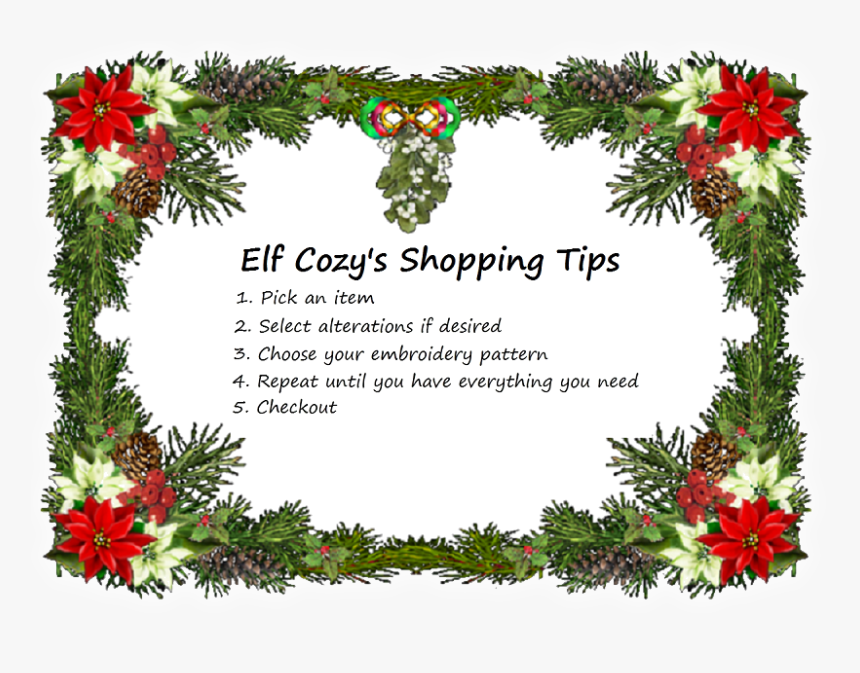 Elf Cozy S Shopping Tips - Christmas Border For Cards, HD Png Download