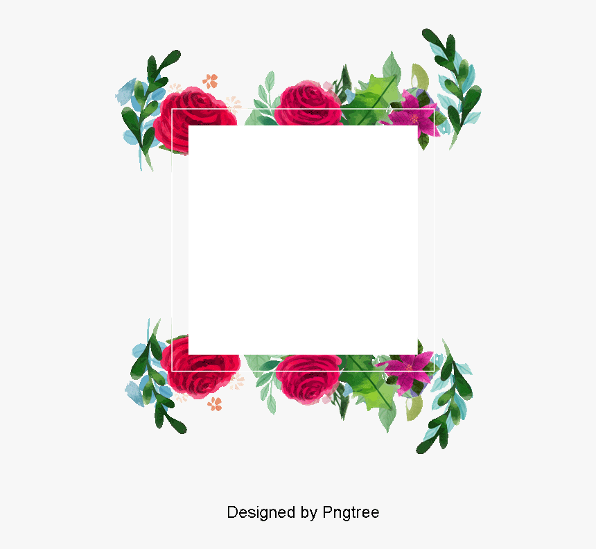Flower Frame Png Vector Watercolor And Psd - Акварельные Цветы Рамка Пнг, Transparent Png