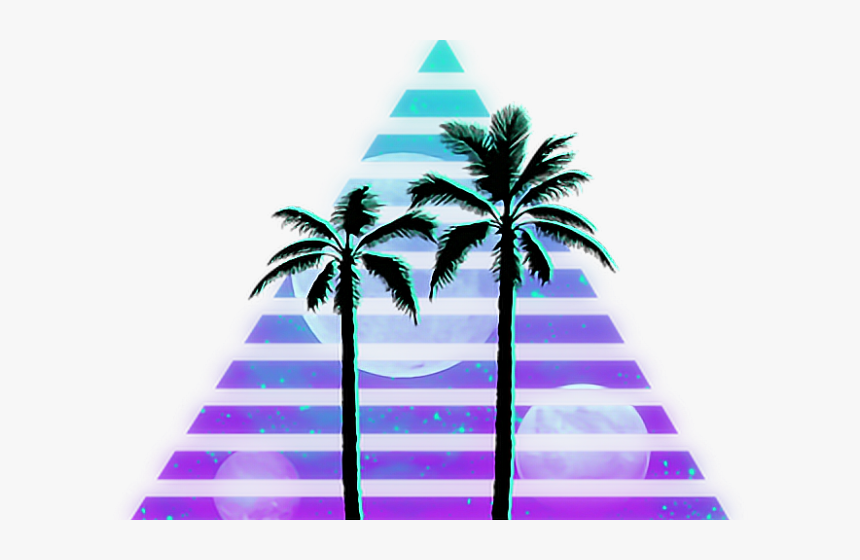 Transparent Vaporwave Png - Palm Tree Silhouette Clip Art, Png Download