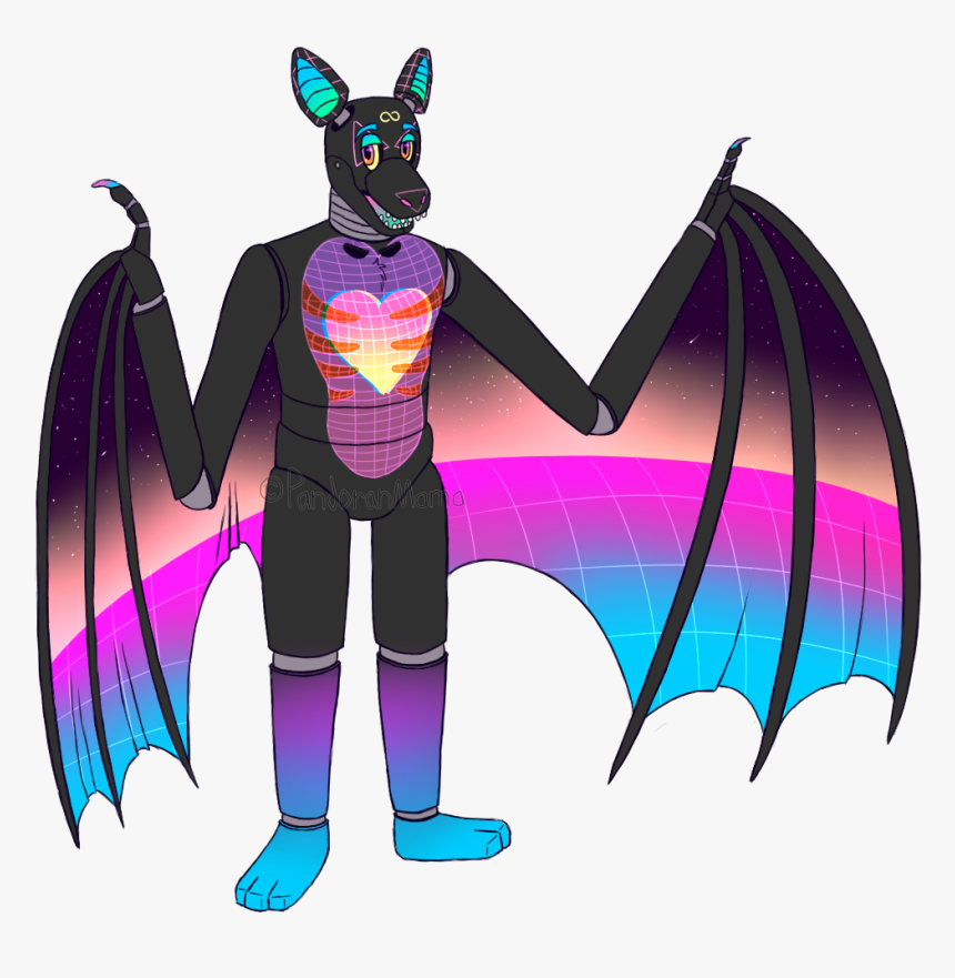 [g] Vaporwave Bat - Illustration, HD Png Download