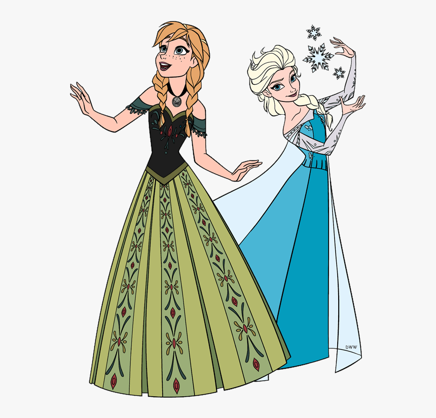 Anna And Elsa - Elsa And Anna Colored, HD Png Download