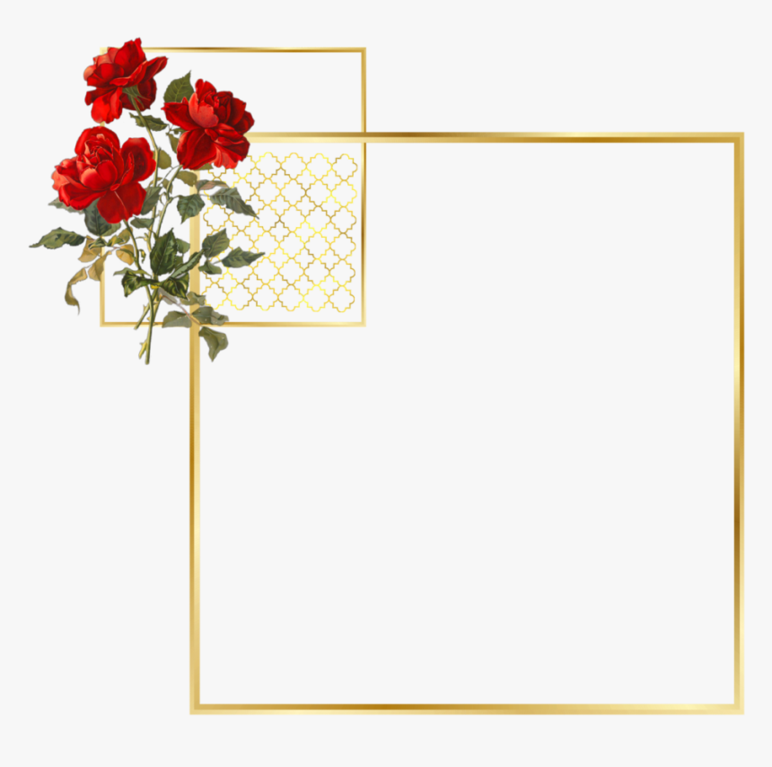 Red Floral Frame Png, Transparent Png