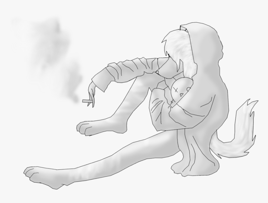 By The Original Bloody - Smoking Pose Drawing, HD Png Download