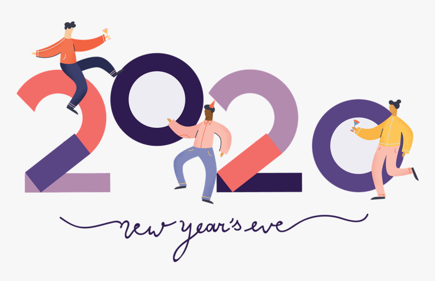 Happy New Year S 2020 Graphic With Two People Dancing - Happy New Year 2020, HD Png Download