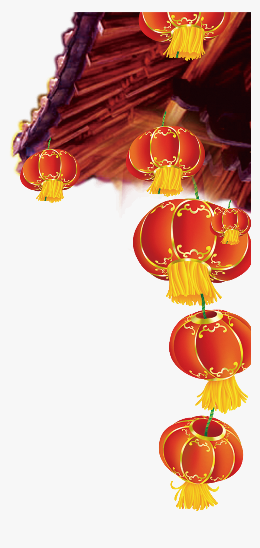 Eaves Chinese Poster Under Years Year The Clipart - Lantern Chinese New Year Png, Transparent Png