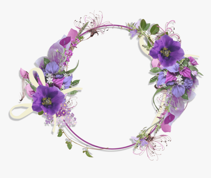 Free Png Floral Round Frame Png Pic Png Images Transparent - Purple Border Frame Png, Png Download