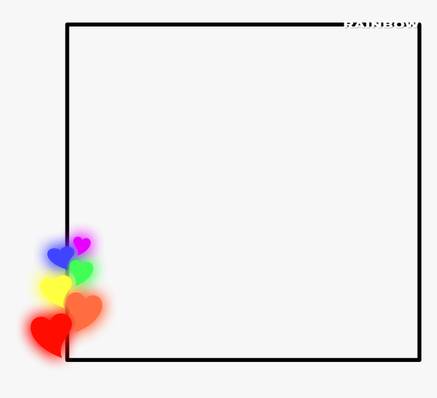 #rainbow #square #neon #hearts #frame #remixit #freetoedit, HD Png Download
