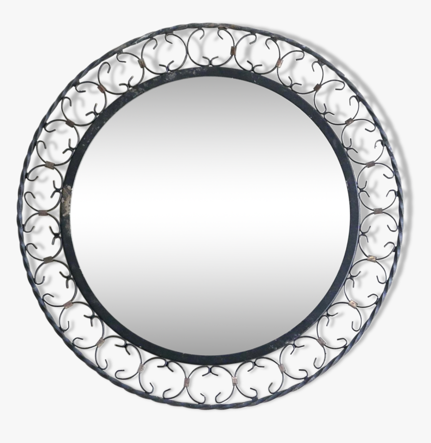 Large Mirror Round Sun Black Ironwork Frame 50 Years - Circle, HD Png Download