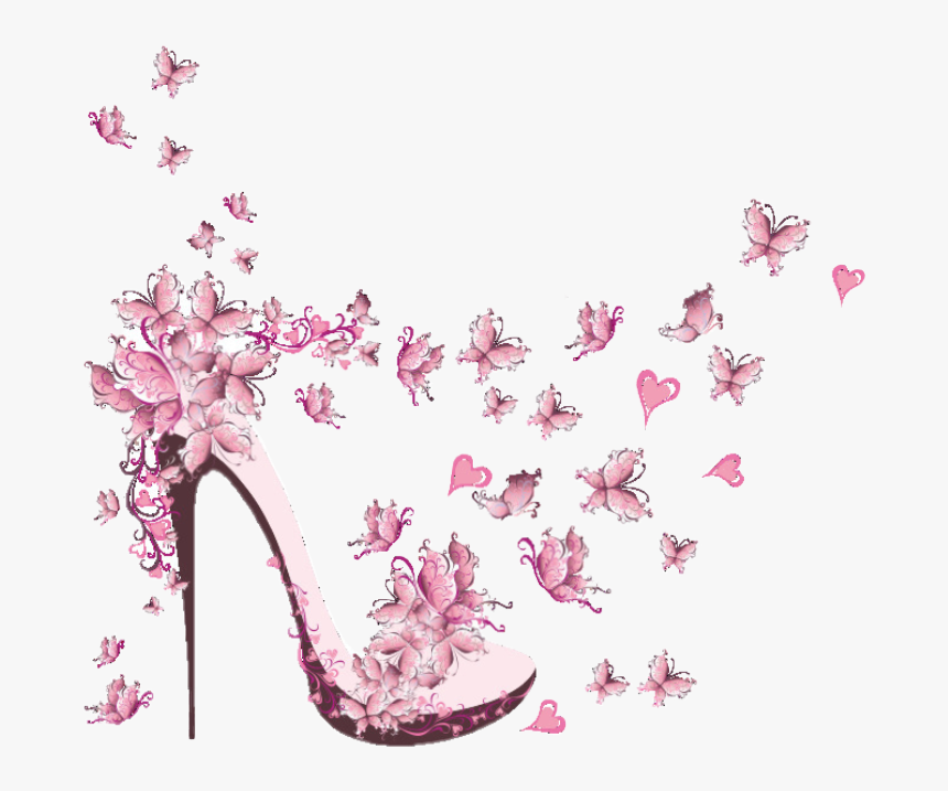 #highheels #schmetterlinge #scbutterflies #butterflies - Bedroom Pink Butterfly Wall Paper, HD Png Download