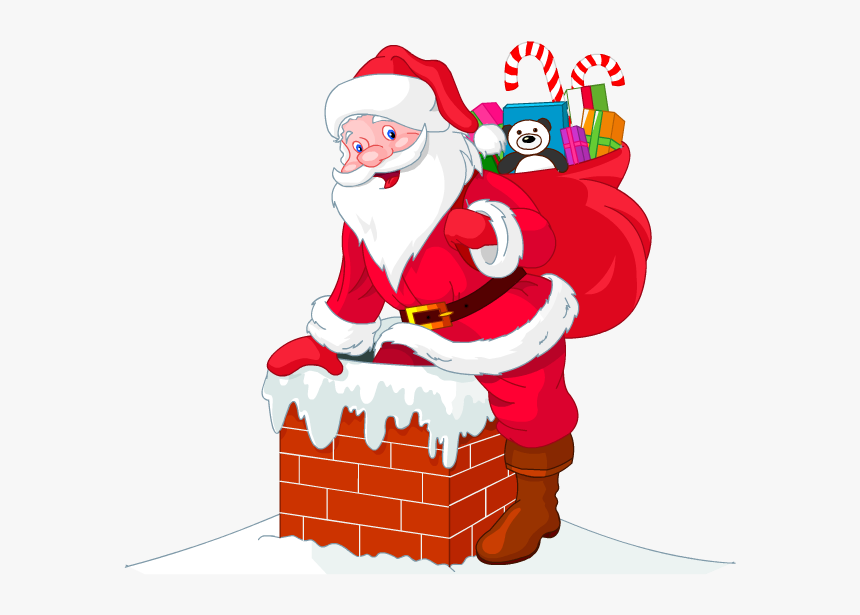 Hd Christmas Stickers Messages Sticker-1 - Santa Claus In Chimney Png, Transparent Png