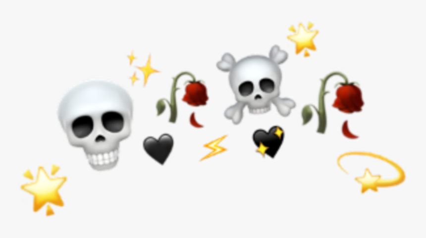 #esqueleton #star #heart #flower #emoji #crown #tumblr - Skull, HD Png Download
