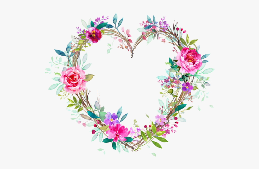 Flower Wreath Heart, HD Png Download , Transparent Png Image - PNGitem