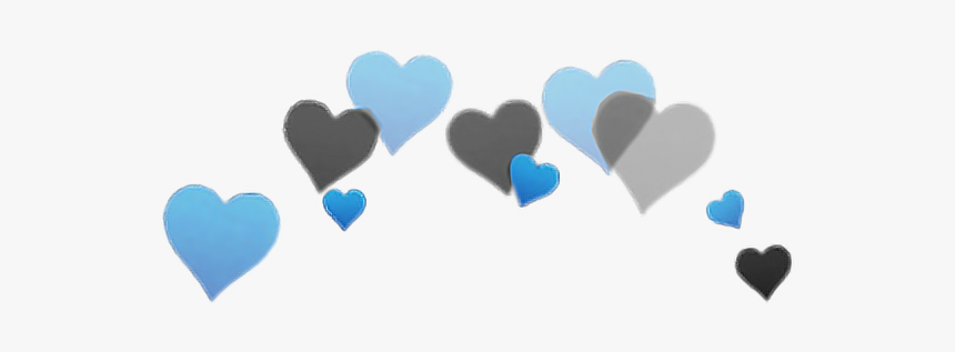 #hearts #heart #crown #heartcrown #blue #black #overlay - Heart Crown Png Red, Transparent Png