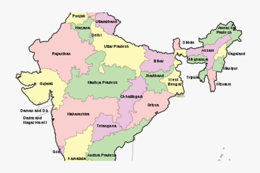 28 States Of India And 9 Union Territories, HD Png Download