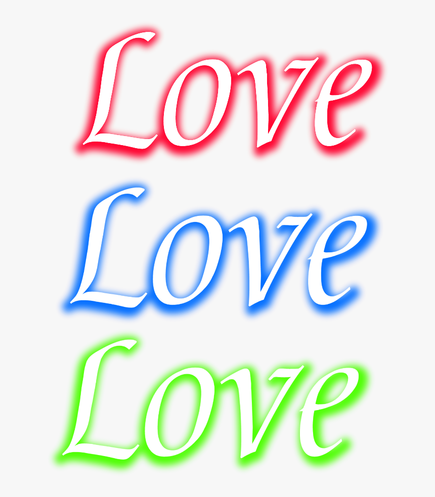 #neon #glow #love #red #blue #green #freetoedit #mimi - Calligraphy, HD Png Download