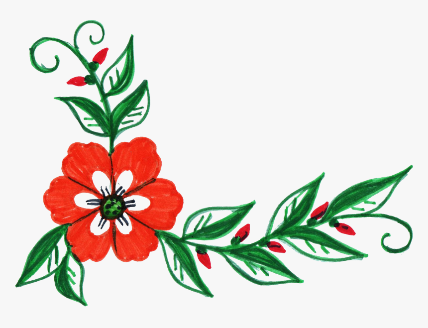 Flower Colorful Corner Design, HD Png Download