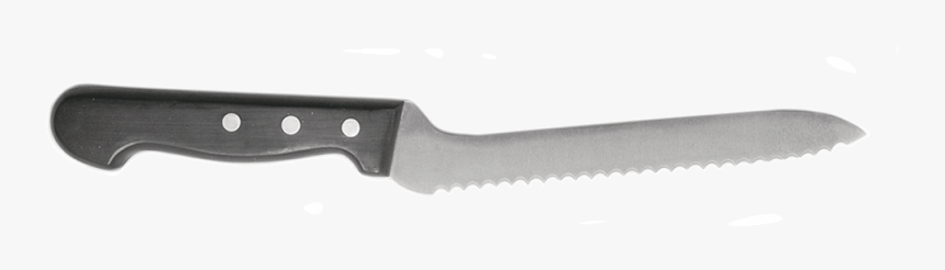 Serrated Offset Bread Knife With Black Pom Handle 25,4 - Serrated Blade, HD Png Download