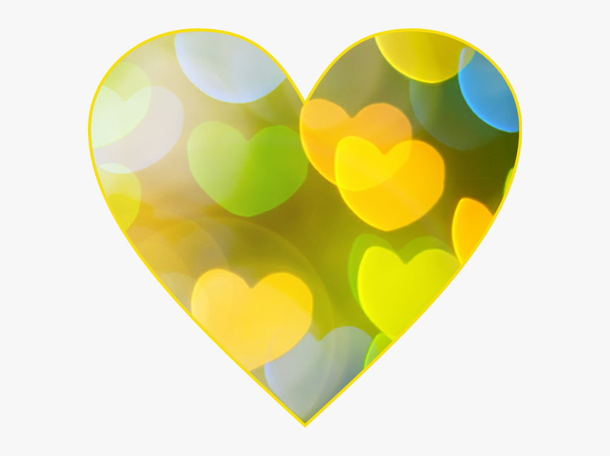 #yellow #heart #bokeh #ligths - Heart, HD Png Download