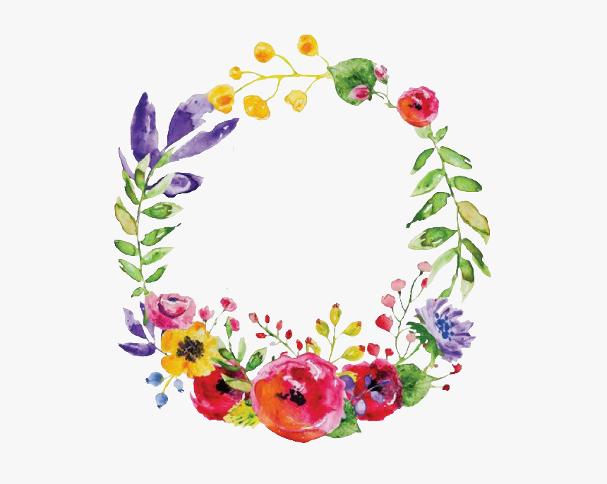 #flower #flowerframe #watercolor #frame #freetoedit - Design, HD Png Download