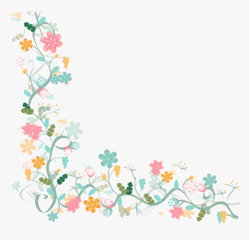 Ftestickers Watercolor Flowers Border Corner Colorful Background Vector Frame Flower Hd Png Download Transparent Png Image Pngitem