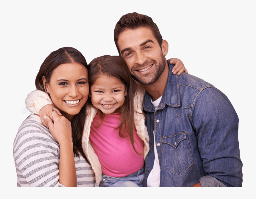 Smiling Mother Father And Daughter - Towne Square Dental, HD Png Download