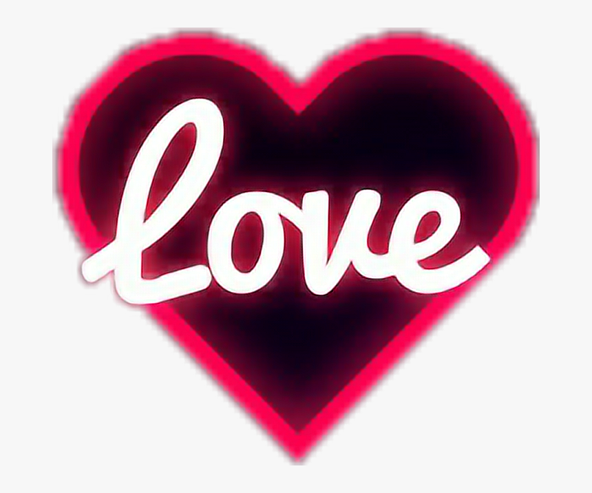 #neon #love #corazon - Heart, HD Png Download