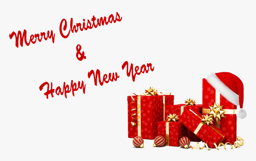Christmas And New Year Png Free Pic - Red And Gold Presents, Transparent Png