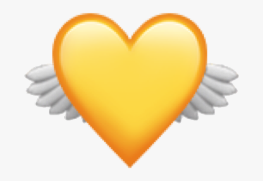 #yellow #yellowheart #love #iloveyou #happy #cute #kisses - Baby Angel Emoji Png, Transparent Png