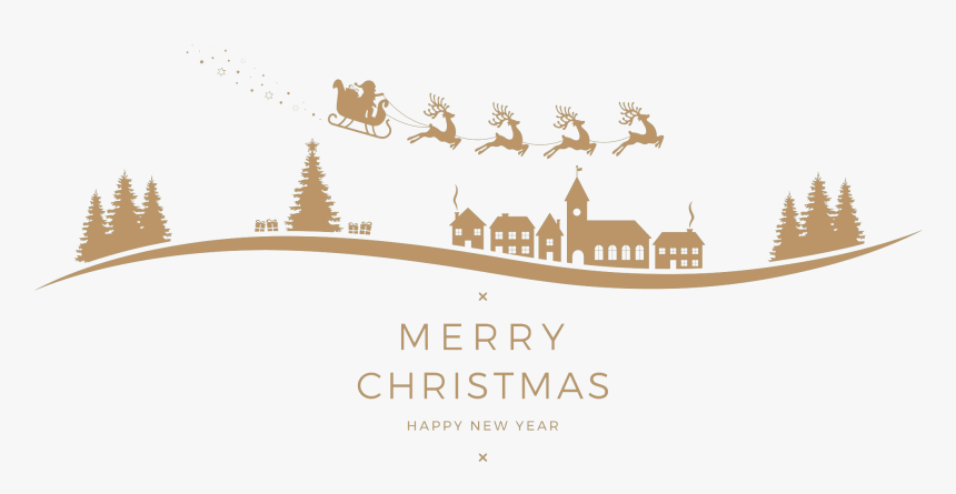 Flying Santa Sleigh Png, Transparent Png