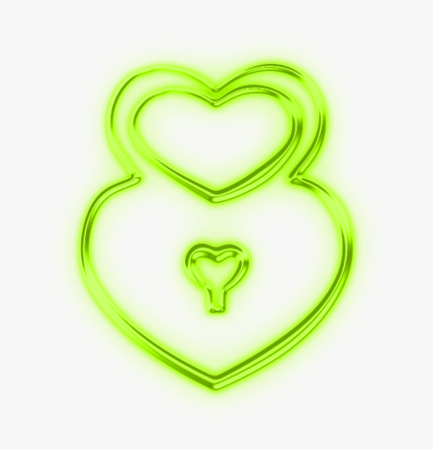 #mq #yellow #heart #keyhole #neon - Heart, HD Png Download