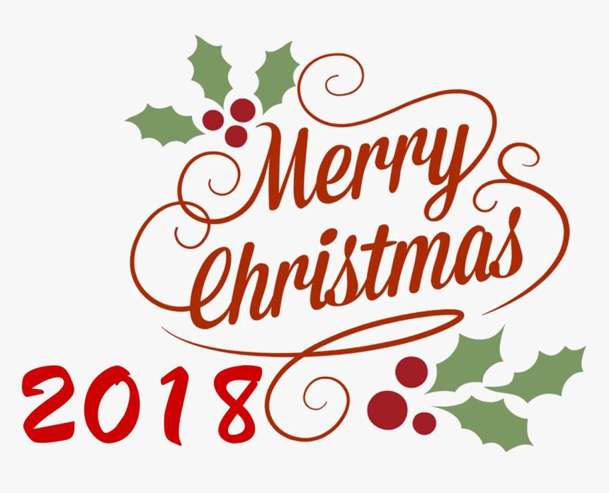 Merry Christmas 2018 Png Transparent - Merry Christmas 2018 Transparent, Png Download