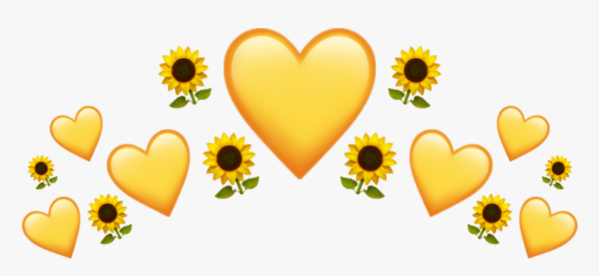 #emojicrown #crown #emoji #heart #love #hearts #loves - Hearts Emoji With Sunflower, HD Png Download