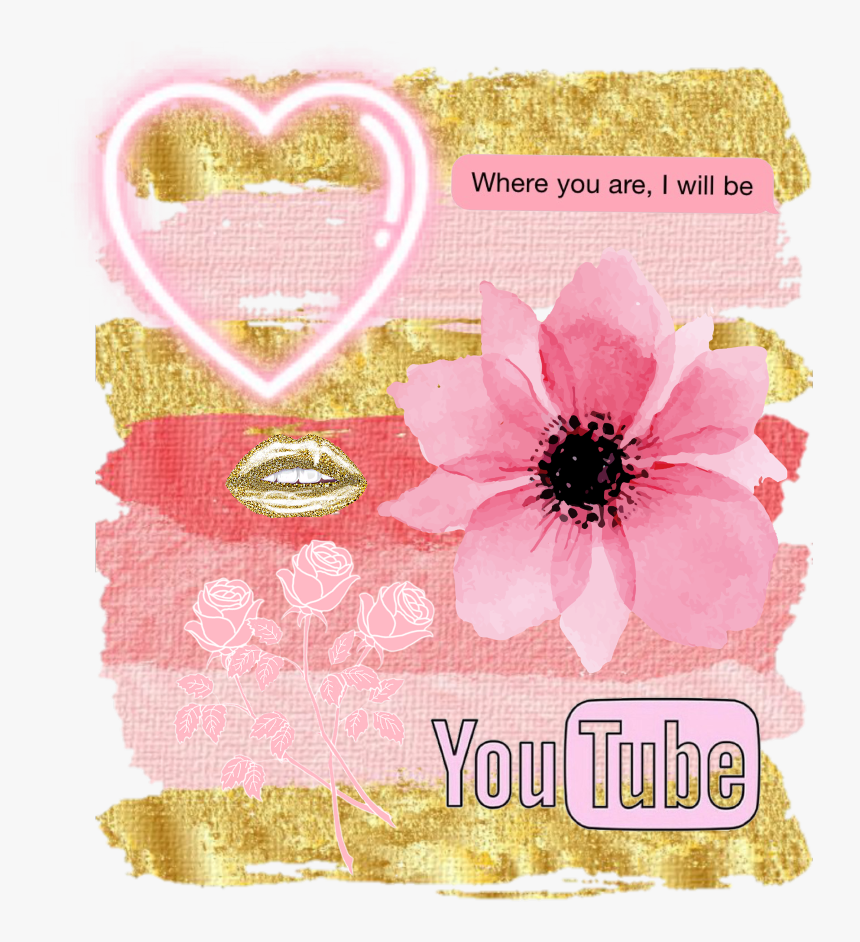 #rosegold #pink #gold #pinkgold #goldpink #flower #pinkflower - Pink And Gold Lines, HD Png Download