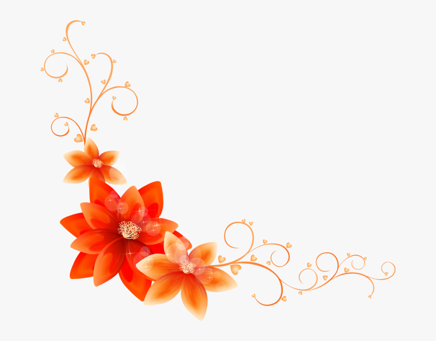 Best Png With Bordure - Flower Page Corner Design, Transparent Png