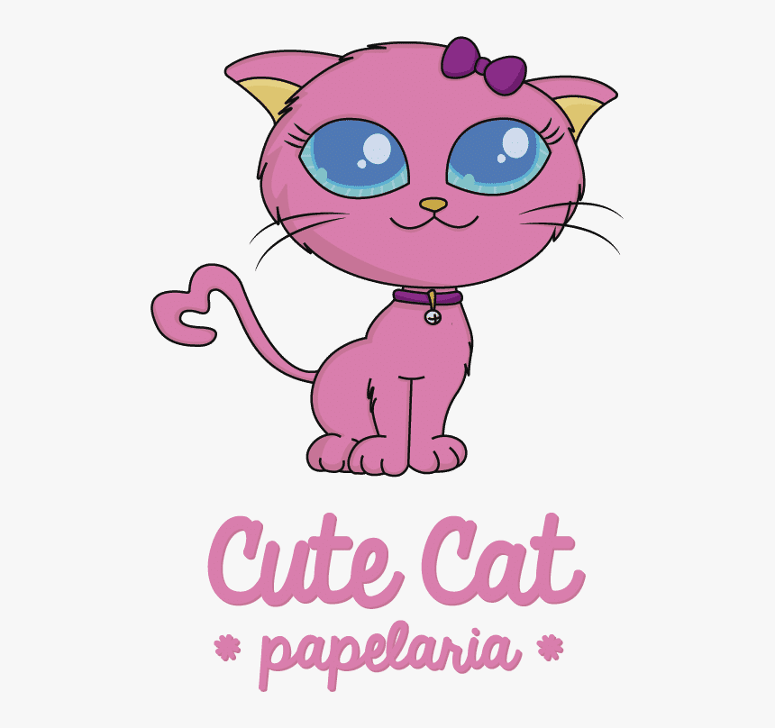 Cute Cat Papelaria - Cartoon, HD Png Download
