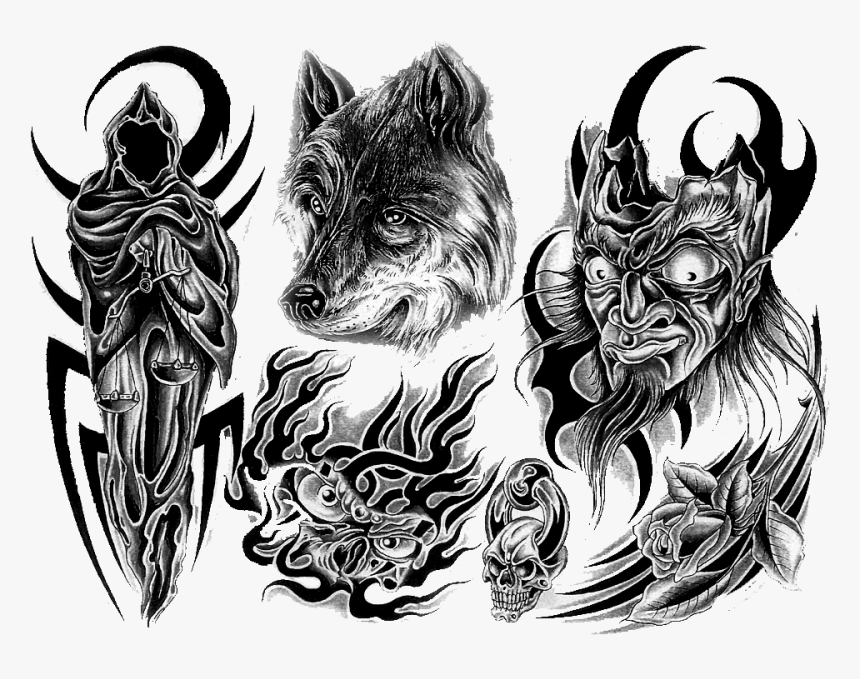 Wolves Transparent Clear Background - Tattoo Drawing Without Background, HD Png Download