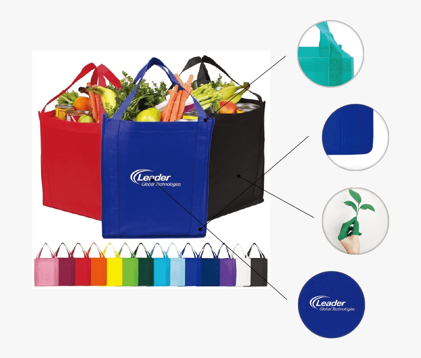 20” Reinforced Handles 10” Bottom Gusset Eco-friendly - Supermarket Bag Recycling, HD Png Download