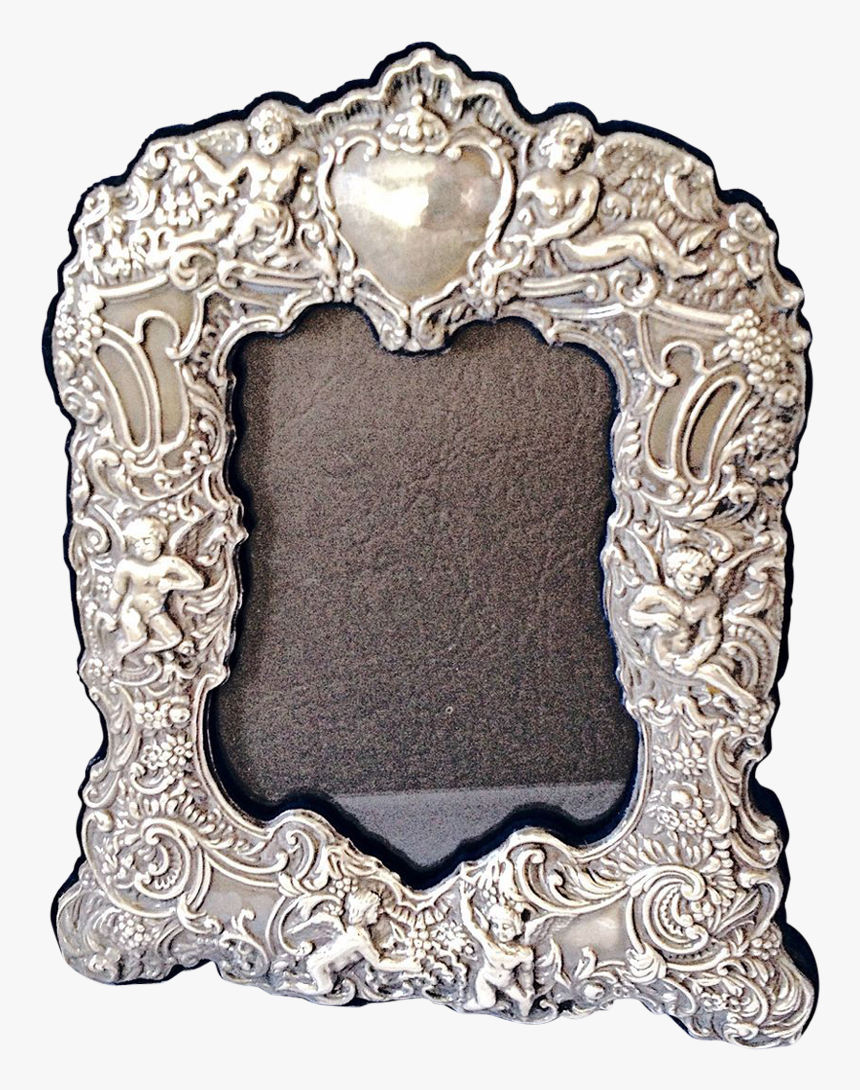 Silver Picture Frame Repousee With Cherubs Vintage - Picture Frame, HD Png Download